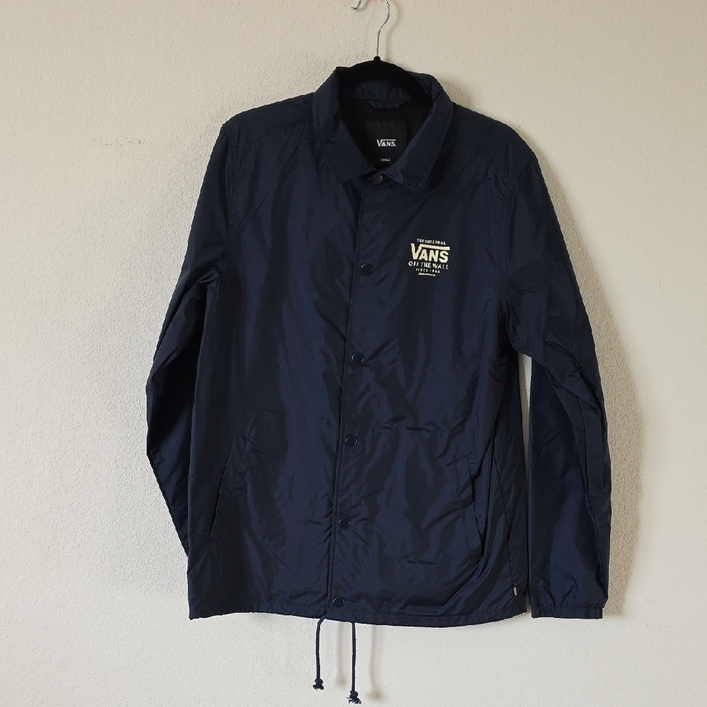 Vans - Men's Navy Blue Lightweight Windbreaker Cinch Waist Jacket  - Size Small